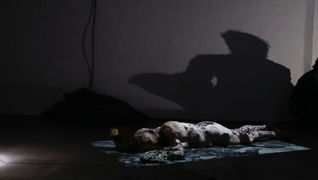 Opening Performance, Evocation of Absent Landscapes by Claudia Bosse, DAS WEISSE HAUS, 2026 – Videostill © Markus Gradwohl